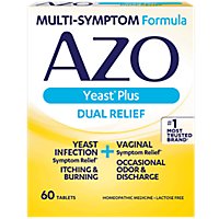 AZO Yeast Plus Yeast Infection And Vaginal Relief Tablets - 60 Count - Image 1