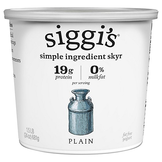 siggis Icelandic Skyr Nonfat Plain Yogurt - 24 Oz