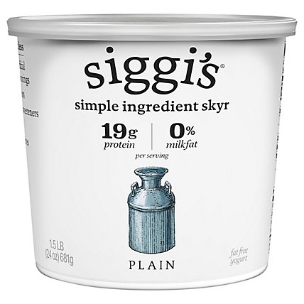 siggis Icelandic Skyr Nonfat Plain Yogurt - 24 Oz - Image 1