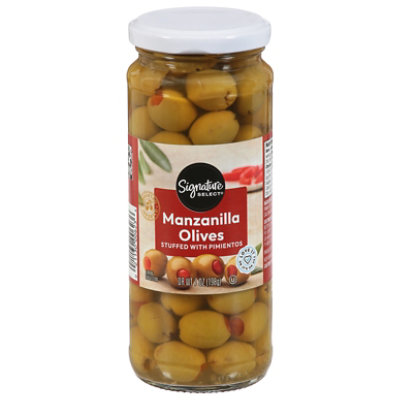 Signature SELECT Olives Manzanilla Stuffed With Pimiento Jar - 7 Oz