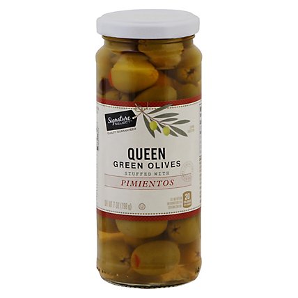 Signature SELECT Olives Queen Stuffed With Pimiento Jar - 7 Oz - Image 1