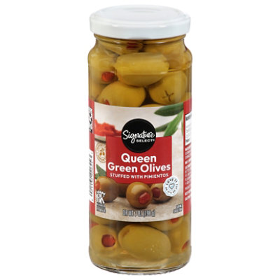 Signature SELECT Olives Queen Stuffed With Pimiento Jar - 7 Oz