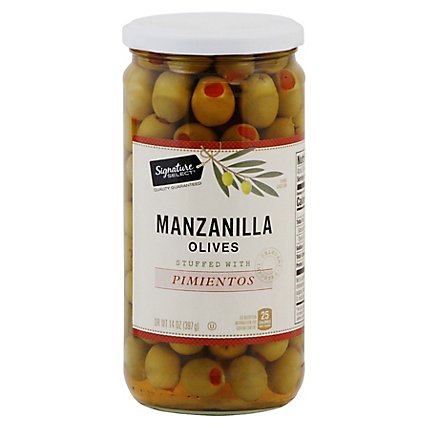 Signature SELECT Olives Manzanilla Stuffed With Pimiento Jar - 14 Oz - Image 2