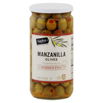 Signature SELECT Olives Manzanilla Stuffed With Pimiento Jar - 14 Oz