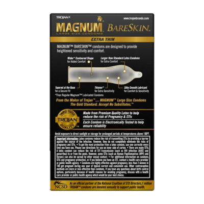 Trojan Magnum Bareskin Large Size Condoms - 10 Count - Image 5