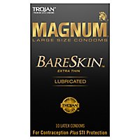 Trojan Magnum Bareskin Large Size Condoms - 10 Count - Image 1