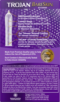 Trojan Studded Bareskin Lubricated Condoms - 10 Count - Image 4