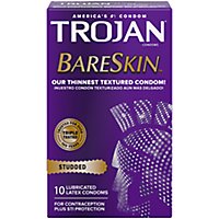 Trojan Studded Bareskin Lubricated Condoms - 10 Count - Image 1