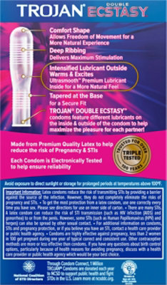 Trojan Double Ecstasy Lubricated Condoms - 10 Count - Image 4