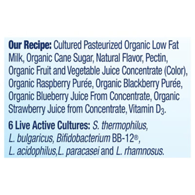 Stonyfield Organic Probiotic Wild Berry Lowfat Yogurt Smoothie 4-6 Fl. Oz. - Image 4