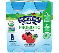 Stonyfield Organic Probiotic Wild Berry Lowfat Yogurt Smoothie 4-6 Fl. Oz.
