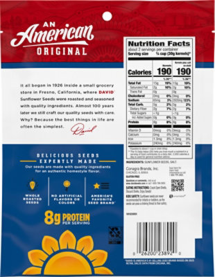 DAVID Roasted And Salted Original Jumbo Sunflower Seeds - 5.25 Oz - Image 6