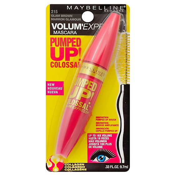 Maybelline Mascara Volum Express Pumped Up Colossal Glam Brown 215 - 0.33 Fl. Oz.