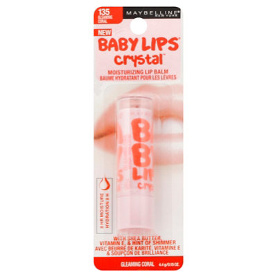 Maybelline Baby Lips Crystal Lip Balm Moisturizing Gleaming Coral 135 - 0.15 Oz