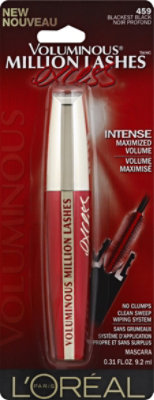 LOreal Mascara Voluminous Million Lashes Excess Blackest Black 459 - 0.31 Oz - Image 2