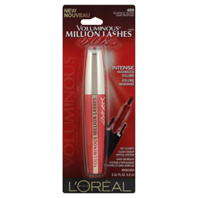 LOreal Mascara Voluminous Million Lashes Excess Blackest Black 459 - 0.31 Oz