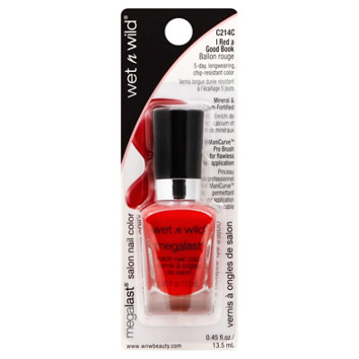 Wet N Wild Nail Polish MegaLast Salon I Red A Good Book - 0.45 Oz