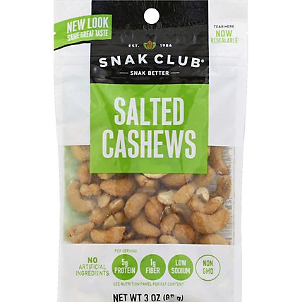 SnakClub Premium Pack Cashews Salted - 3 Oz - Image 2