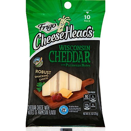 Frigo Cheese Heads Premium Snacking String Cheddar Cheese With Parmesan - 10-0.83 Oz - Image 2