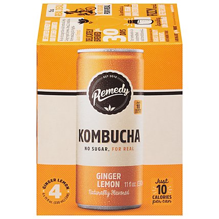 Remedy Ginger Lemon Kombucha - 4-11 Fl. Oz. - Image 1