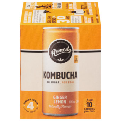 Remedy Ginger Lemon Kombucha - 4-11 Fl. Oz.