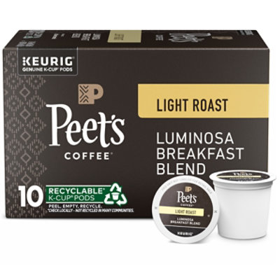 Peet's Coffee Luminosa Breakfast Blend Light Roast K Cup Pods - 10 Count - Image 1