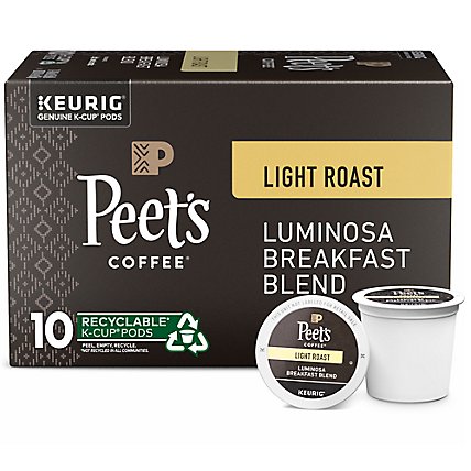 Peet's Coffee Luminosa Breakfast Blend Light Roast K Cup Pods - 10 Count - Image 1