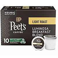 Peet's Coffee Luminosa Breakfast Blend Light Roast K Cup Pods - 10 Count - Image 1