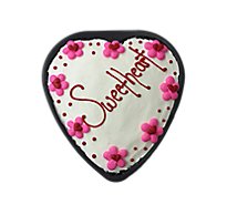 Bakery Cake Heart Decorated White - Each