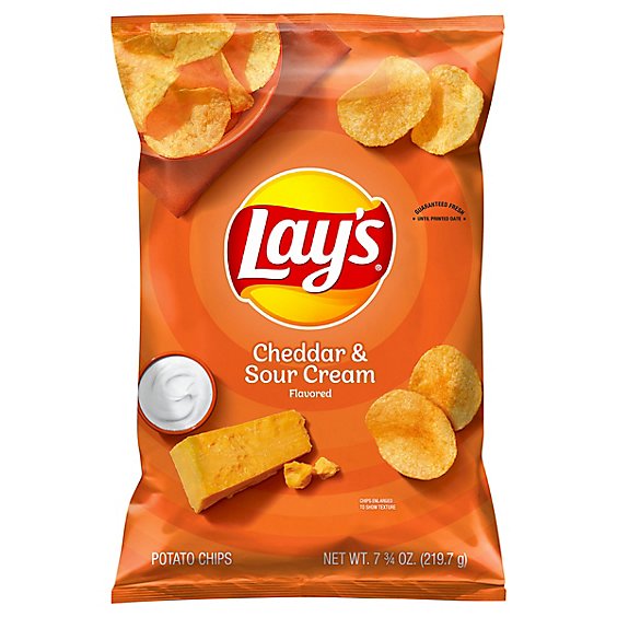 Lays Potato Chips Cheddar & Sour Cream - 7.75 Oz