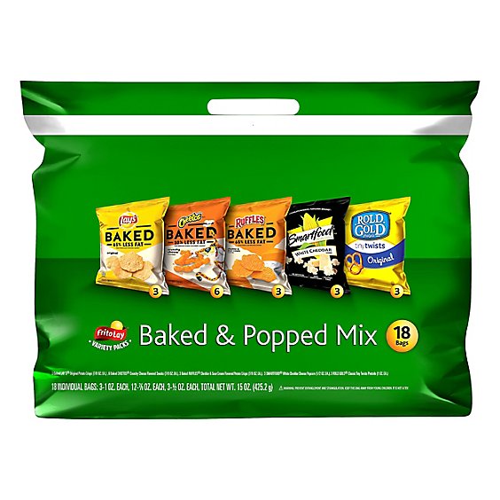 Frito Lay Snacks Baked & Popped Mix Bag - 18-1 Oz