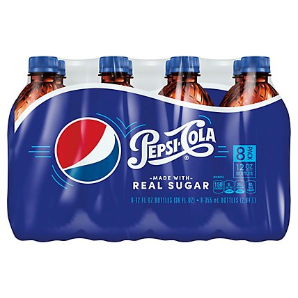 Pepsi Soda Cola Made with Real Sugar - 8-12 Fl. Oz. - Image 1