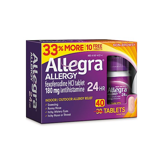 Allegra Allergy Antihistamine Tablets 12 Hour 60mg Non-Drowsy - 40 Count