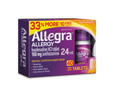 Allegra Allergy Antihistamine Tablets 12 Hour 60mg Non-Drowsy - 40 Count