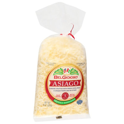 BelGioioso Asiago Shredded Cheese Twist Tie Bag - 8 Oz