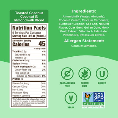 Califia Farms Toasted Coconut Almond Milk - 48 Fl. Oz. - Image 2