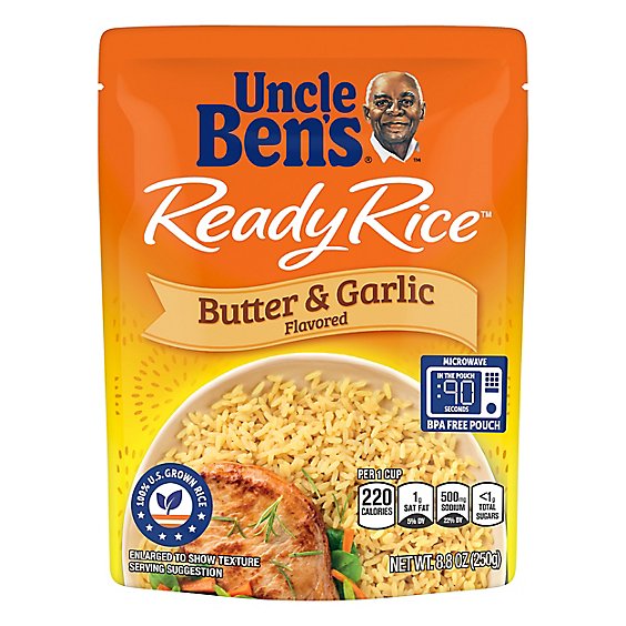 Uncle Bens Ready Rice Butter & Garlic Flavored Pouch - 8.8 Oz