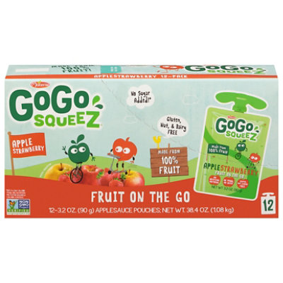 GoGo squeeZ Applesauce Apple Strawberry - 12-3.2 Oz - Image 3