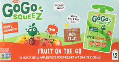 GoGo squeeZ Applesauce Apple Strawberry - 12-3.2 Oz - Image 2