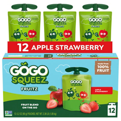 GoGo squeeZ Applesauce Apple Strawberry - 12-3.2 Oz - Image 2
