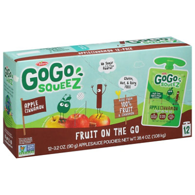 GoGo squeeZ Applesauce Apple Cinnamon - 12-3.2 Oz - Image 1