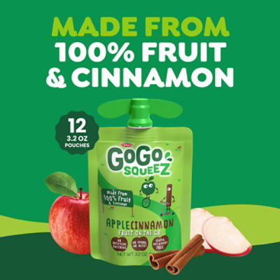 GoGo squeeZ Applesauce Apple Cinnamon - 12-3.2 Oz - Image 3
