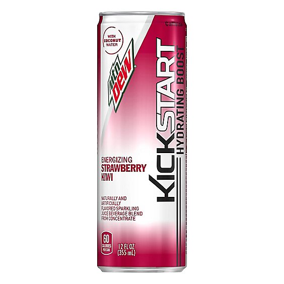 Mtn Dew Soda Kickstart Energizing Strawberry Kiwi - 12 Fl. Oz.