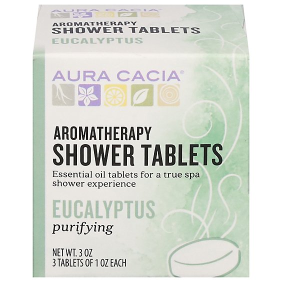 Aura Cacia Aromatherapy Shower Tablets Purifying Eucalyptus - 3-1 Oz