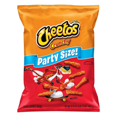  Cheetos Snacks Cheese Flavored Crunchy Party Size - 17.5 Oz 