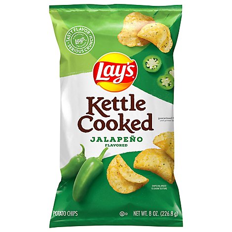 Lays Potato Chips Kettle Cooked Jalapeno - 8 Oz
