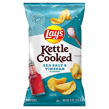 Lays Potato Chips Kettle Cooked Sea Salt & Vinegar - 8 Oz - Image 3
