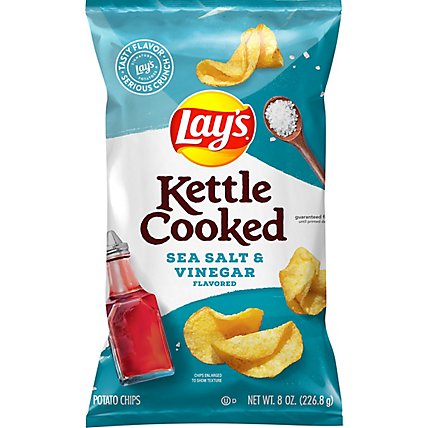 Lays Potato Chips Kettle Cooked Sea Salt & Vinegar - 8 Oz - Image 2