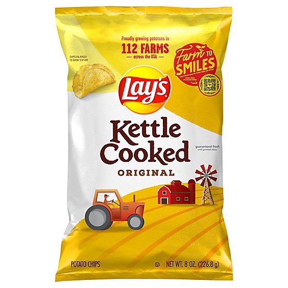 Lays Potato Chips Kettle Cooked Original - 8 Oz