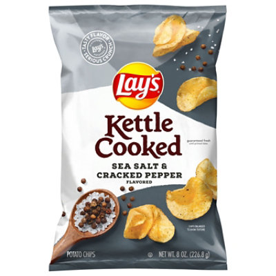 Lays Potato Chips Kettle Cooked Sea Salt & Cracked Pepper - 8 Oz - Image 3